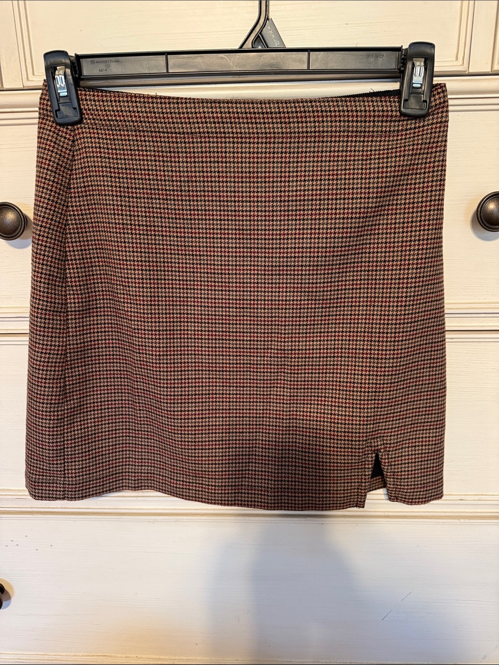 Plaid A-Line Women's Skirt in Brown and Red
